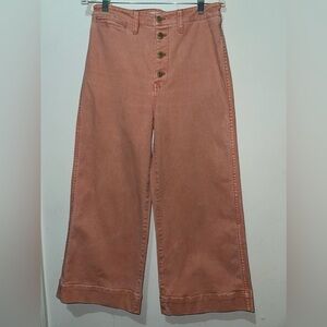 NWOT Madewell Orange Wide Leg Cropped Pants